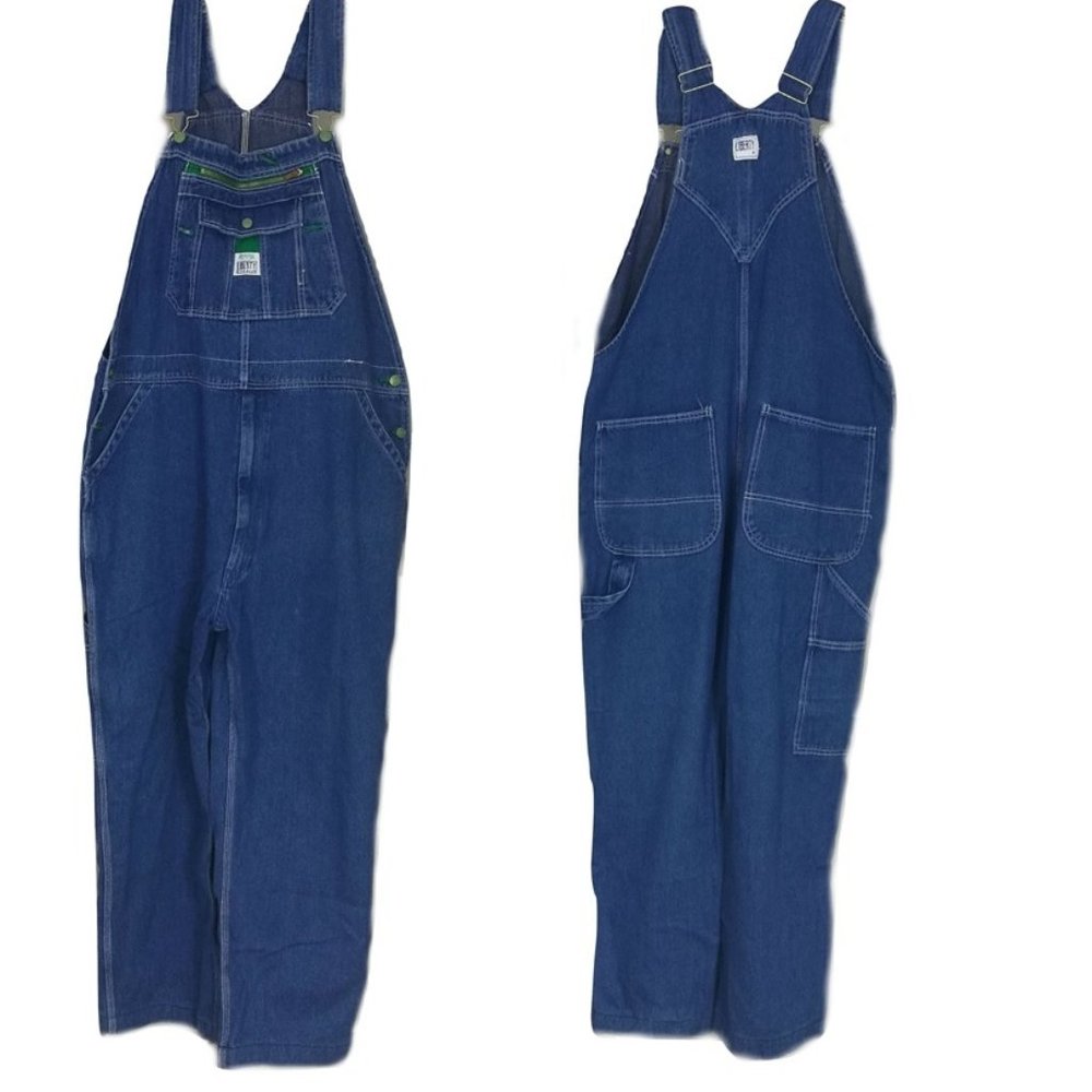 Vintage Liberty Denim Bib Overalls Dungarees Carpenter Distressed Mens 42x32